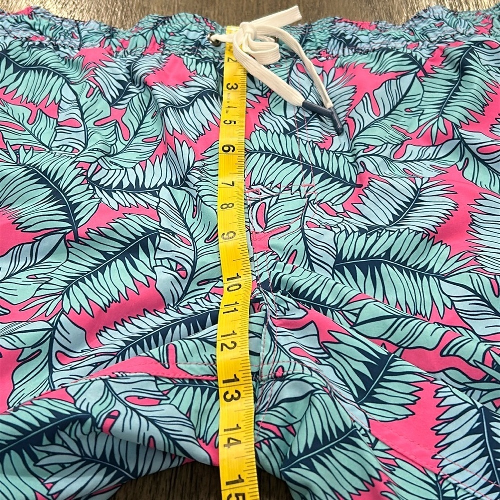 Member’s Mark Resort Swim Trunk Shorts Pink Blue Leaf Print Size XL NWT - Picture 7 of 8